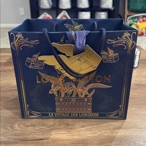 Louis Vuitton Navy and Gold Decorative Bag & Tag Set